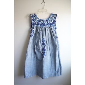 Mi Golondrina blue/white chambray dress size XS.